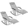 SoBuy Schaukelstuhl-Set für 2 Personen für den Garten Hellgrau 150x63x87cm Modern
