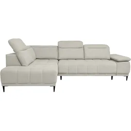 werk2 Ecksofa WERK2 "Focus-L, elektrisch erweiterbare Sitztiefe um ca. 30 cm, L-Form", natur, B:204cm H:82cm T:278cm, 92% Polyester, 8% Nylon, Sofas, Ecksofa, Komfort nach Maß: Ausziehbare Sitztiefe, verstellbare Kopfteile & Füße