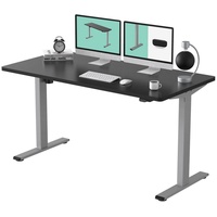 FLEXISPOT Schreibtisch Basic-Series, Elektrisch höhenverstellbarer Schreibtisch, 2- Fach-Teleskop grau|schwarz 140 cm x 80 cm