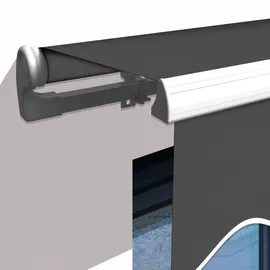 Eclipse Gelenkarmmarkise 2,5 x 2 m grau-weiß