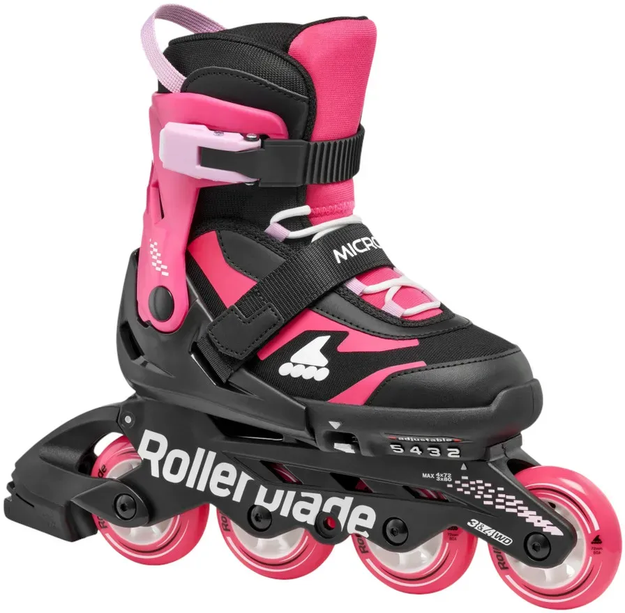 Rollerblade Inline Skates Microblade (Rollen: 72mm/80A, Kugellager: SG3) schwarz/rosapink Mädchen