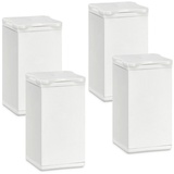 SO-TECH® Möbelfuß QUEBEC weiß, höhenverstellbare Möbelbeine aus Aluminium, (4-St), Höhe 80 mm (10 mm) 40 x 40 mm, passend für feststehende Möbel weiß 4 cm x 8 cm x 4 cm