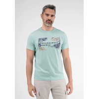 T-Shirt LERROS "LERROS mit Design" Gr. S, blau (tinted aqua) Herren Shirts T-Shirts