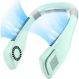 Memkey - Tragbarer Nackenventilator, Mini-Bequemer Nackenventilator, kühler Luftstrom 360°, 3 Geschwindigkeiten, starker Wind, leise, kleiner,
