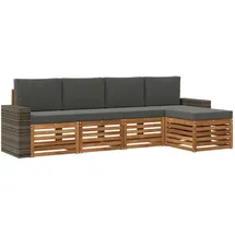 vidaXL Outdoor-Sofagarnitur 5-tlg. Natur/Anthrazit