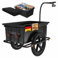 monzana Transportanhänger inkl. 90L Kunststoffwanne und Kupplung schwarz