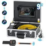 Vevor Kanalkamera mit 512-Hz-Ortung, 30 m, 9-Zoll-Rohrinspektionskamera mit Selbstnivellierung, 36-facher Zoom, Endoskop mit 12 LEDs, 32-GB-Karte,