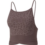 Puma Mid Impact Formknit Seamless Fashion Sport-BH Damen dusty plum/leopard print XL