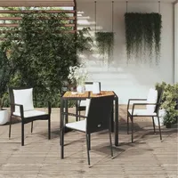 vidaXL Garten-Essgruppe 5-tlg. Schwarz