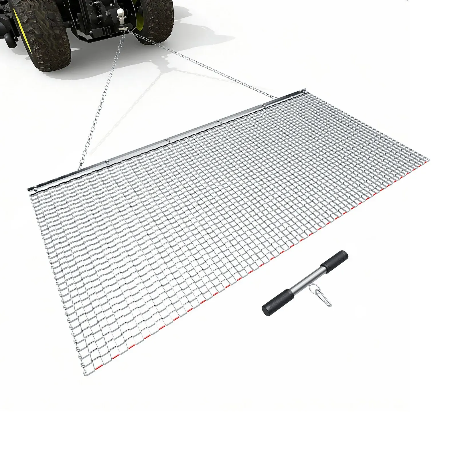 VEVOR Schleppegge 1830x914 mm, Wiesenegge, Wiesenschleppe, Feldegge aus Verzinktem Stahl mit Anhängekette, Anbaugerät für ATVs, UTVs & Traktoren zum Einebnen von Schotterwegen, Fahrspuren & Feldern