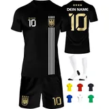 Deutschland Trikot Kinder Herren Damen WM 2026 Fussball Geschenke Jungen Coole Sachen für Jungs Fußball Trainingsanzug Tshirt EM Shirt geschenk junge 10 jahre Fußballtrikot Mädchen Set IIIII20Fo7IIIII - 134