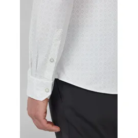 s.Oliver Tailored Fit: Langarmhemd aus Edeljersey mit All-over-Print - weiß - 42
