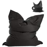 Mokebo Sitzsack, Schwarz, 130x170x20 cm, Oeko-Tex®, Gartenmöbel, Gartenstühle, Outdoor-Sitzsäcke