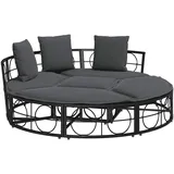 vidaXL Outdoor-Loungebett 200 x 150 x 50 cm Schwarz