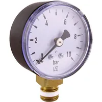 CORNAT Manometer 1/4" Anschluss von unten - schwarz -