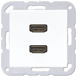 Jung Multimedia-Einsatz 2 x HDMI (alpinweiß)