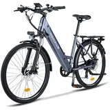 Nakxus 26M208 E-Bike, Elektrofahrrad 26'' Trekkingrad E-Cityrad mit 36V E-Cityrad - Grau - Grau