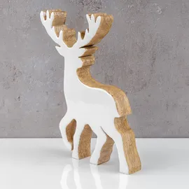 levandeo Deko Aufsteller Hirsch H21 cm Mango/Weiß/Natur/Braun