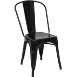 Hhg - Stuhl 901, Bistrostuhl Stapelstuhl, Metall Industriedesign Stapelbar Schwarz