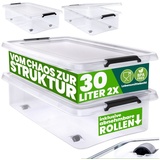 DEUBA Aufbewahrungsbox 2er-Set transparent 60x40x17cm 30L