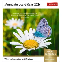 Harenberg Momente des Glücks Postkartenkalender 2026 - Wochenkalender mit Zitaten, mit 53 Postkarten: Positive Stimmung und Zufriedenheit im Postkartenformat. ... und schönen Fotos zum Sammeln und Verschicken