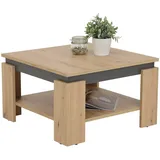 Hela Couchtisch Tim, Quadratisch, Holzwerkstoff melaminbeschichtet, farbiger Tischkranz, Artisan/Anthrazit, 68 x 68 x41cm