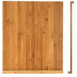 Relaxdays Tranchierbrett Bambus, Doppelkante Hellbraun