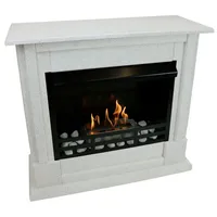 Kaminbau Mierzwa Echtfeuer-Dekokamin Rafael (Deluxe, Brenngel & Bio-Ethanol Kamin inkl. regulierbarer Brenner & Zubehör), Farbwahl, Gelkamin, Ethanolkamin, Bodenkamin, Kaminofen weiß