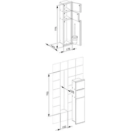Keuco Plan Integral Modul WC 1 Anschlag rechts verchromt/Aluminium lackiert