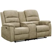 vente-unique - Relaxsofa elektrisch 2-Sitzer - Stoff - Taupe - nevers