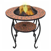 vidaXL Feuertisch Mosaik Keramik Terracotta 68 cm