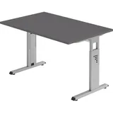 bümö Schreibtisch O-Serie Graphit / Silber