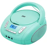 Tragbarer CD-Player für Kinder - Radio-CD-Boombox mit Bluetooth, FM-Radio, USB-Eingang & AUX-Anschluss & Kopfhörerbuchse, CD-Player für zu Hause oder draußen (Green)