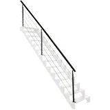 Kordo Treppengeländerset 4m Stahl Schwarzen Metall Handlauf Universo
