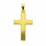 Adelia ́s Kettenanhänger Kreuzanhänger 585 Gold (14K), Goldanhänger Kreuz goldfarben