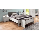 Betten.de Komfort-Doppelbett weiß mit braunem Kopfteil 180x220 cm - Castelli