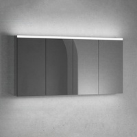 neoro n50 | n50T46 Spiegelschrank B: 160 cm mit 4 Türen, mit Beleuchtung, BN0512MI,