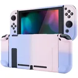 eXtremeRate Schutzhülle für Nintendo Switch Konsole Joycon, Case Griff Tasche Zubehör für Joy Con Konsole,trennbare Schale,andockbare Hülle für Nintendo Switch(Schatten Pink Violett)