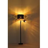 GLOBO LIGHTING Stehlampe Stehleuchte Wohnzimmer Stehlampe mit Leselampe Metall Deckenfluter, mit Schalter, modern, gold, schwarz, ohne Leuchtmittel, Lichtfarbe ist abhängig vom Leuchtmittel, Standlampe