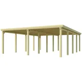 Weka Doppelcarport 618 Ohne Dacheindeckung Doppelcarport 618 Gr. 3 (603 x 802 cm) (Holzcarport)