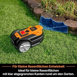 LAWNMASTER OcuMow®18 m?hroboter ohne Begrenzungskabel für bis zu 800©O 4ah Batterie Optische Navigation, Hindernisvermeidung, Automatische Ladestation, virtuelle Sperrzonen, WLAN Bluetooth App