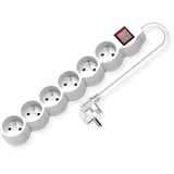 Value Steckdosenleiste UTE mit Schalter, runde Dosen, weiß,