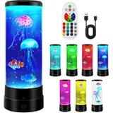BYZESTY Quallen Lampe, Quallen Lavalampe, Lavalampen, Lavalampe Qualle, Jellyfish Lamp, Led Quallen Lampe 17 Farben, Quallen Aquarium Lampe Für Stimmungslicht, Nachtlicht, Zuhause Deko
