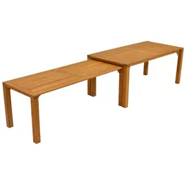 Merxx Toskana Set 9-tlg. Flex-Ausziehtisch 185/370 x 90 cm natur inkl. Auflagen