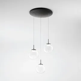 Fabas Luce Ariel 3-flg. Ø15 cm rund transparent
