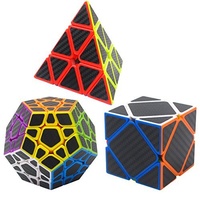 Coolzon Zauberwürfel Bundle Pyraminx, Megaminix, Skewb 3 Pack Speed Cube Würfel Carbon Faser Aufkleber Neue Geschwindigkeits Super Schnell und Glatt