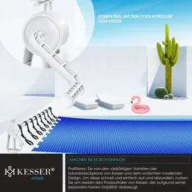Kesser KESSER® Pool Solarabdeckplane Solarfolie Stärke 120μm Solarabdeckung Solarplane zuschneidbar Poolsolarplane Solar Folie inkl. 1x Lochzange | 12x Ösen Poolheizung für Wassererwärmung Wärmeplane