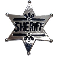 Unbekannt Sheriffstern (6x6cm) Verkleidung Accessoire Cowboy Sheriff Marshal Karneval Fasching (Silber)