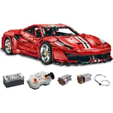 CaDA Italian Super Car 1:8, rot, 8-Zylinder, 3187 Teile (ferngesteuert, mit LED Licht, PRO-Motoren), C61042W Master, Designer Bruno Jenson