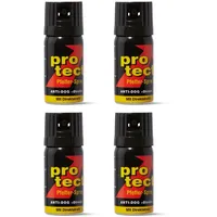 4 Stück Pfefferspray PROTECT Anti-Dog Direktstrahl/Weitstrahl 40ml 4er Pack Reizstoffspray erhöhte Reizstoffkonzentration KO-Spray zur Selbstverteidigung (4X 40ml Direktstrahl)